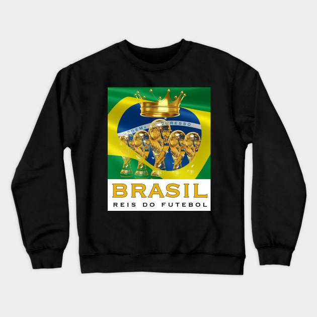 Brazil Kings of Soccer Crewneck Sweatshirt by Estudio3e